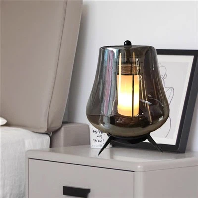 Reguliuojamo ryškumo Smoky Grey lempa naktiniam stalui